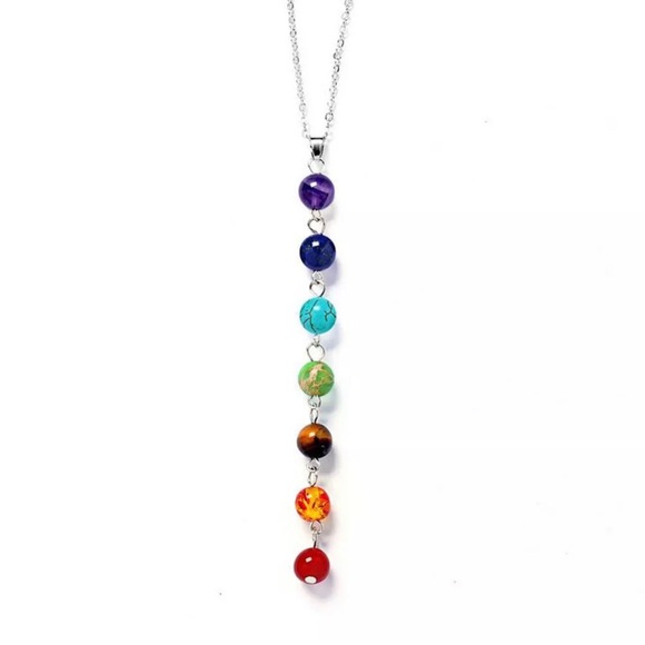 7 Chakra Balance Beaded Necklace - Picture 2 of 5